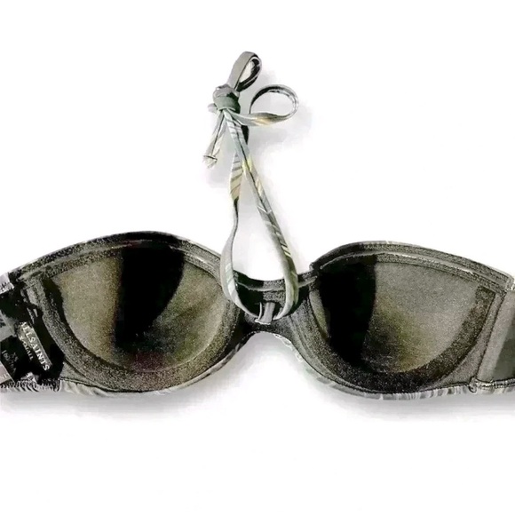 ALL STAINTS Sofia Neluwa Bikini Top in Black Palm Tree Motif NWT Sz. X Small - Picture 8 of 12